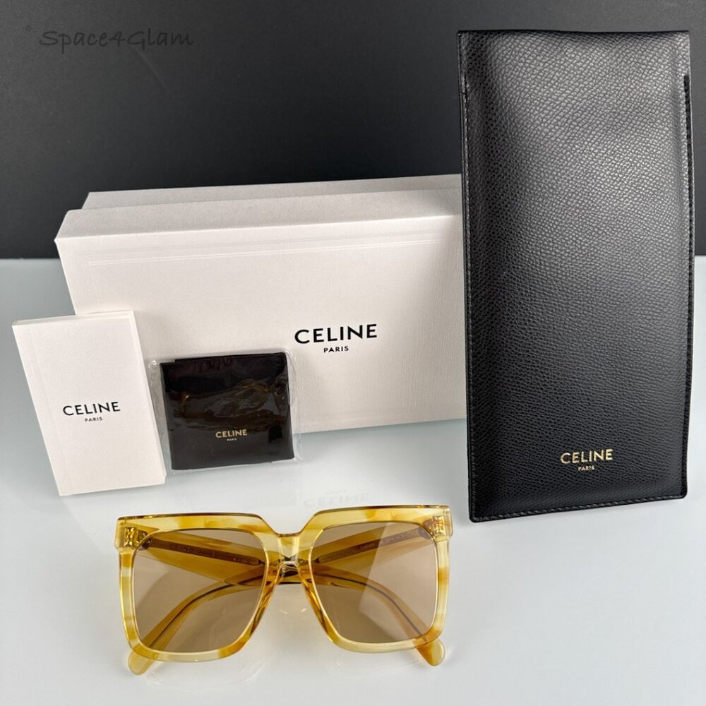 Celine Yellow Transparent Frame Sunglasses with Brown Lenses